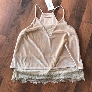 COPY - COPY - NWT Velvet/lace tank